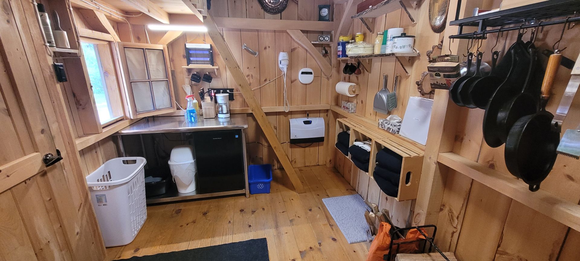 Cabin interior kitchenette area